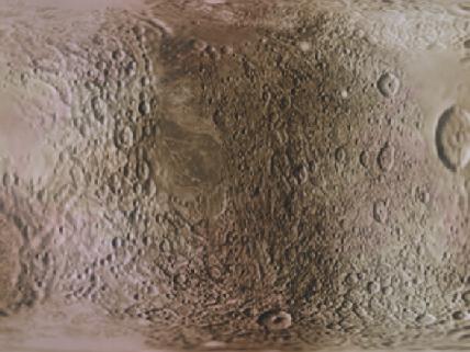 Fictional. Texture map faked from some Magellan images and recent ground-based albedo maps of Charon. Created by Seal. From the database of JPL/Caltech generated planetary maps.
