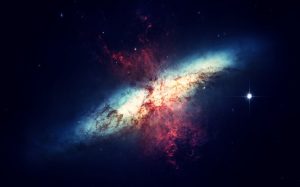 галактика внутри воида, художественное представление, реалистичный стиль