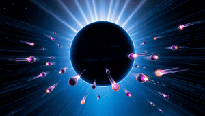 Абстрактная модель образования комет - Изображение сгенерировано ИИ