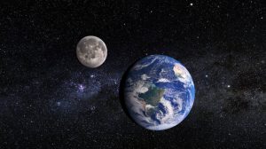 Луна и Земля как двойная система, художественное представление