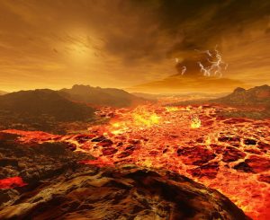 тусклое Солнце через облака на Венере