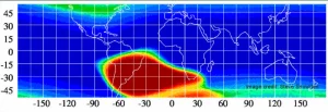 Splitting South Atlantic Anomaly satellite data visualization