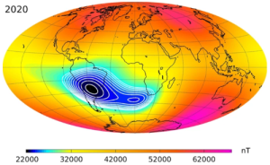 Earth's magnetic field and South Atlantic Anomaly future projections